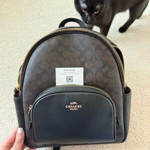 Coach Signature Brown and Black Backpack